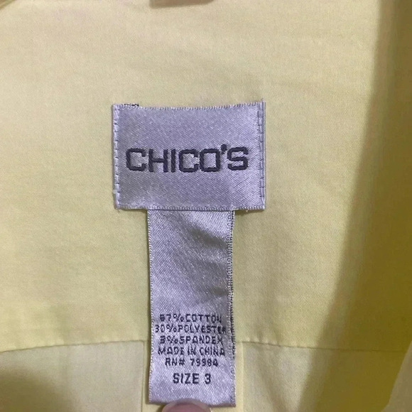 Chicos yellow button down top shirt blouse - Picture 9 of 12